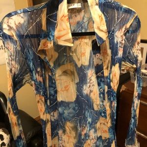 Sheer crinkle blouse by Beline, Paris